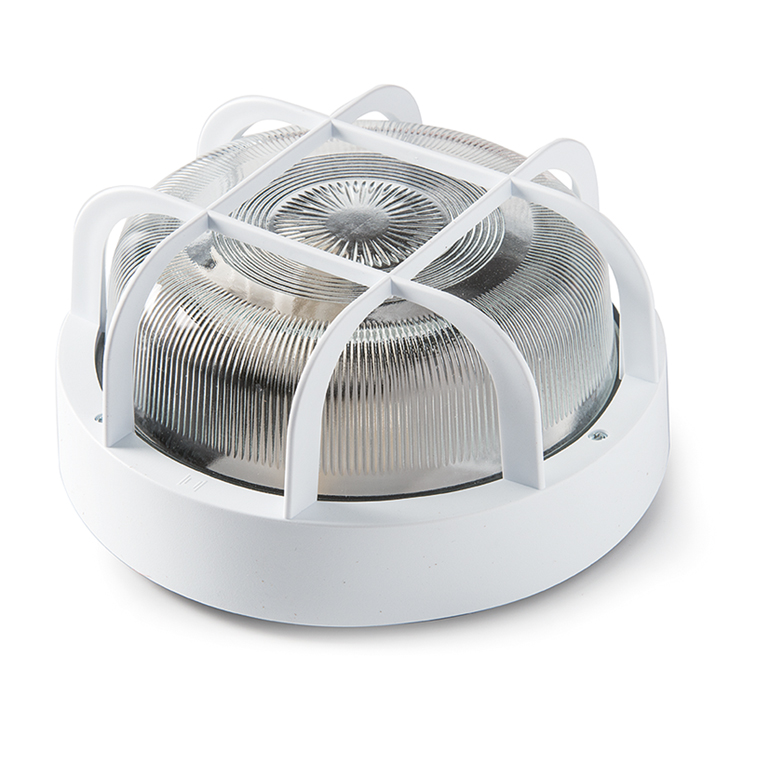 Round wall light IP44 white