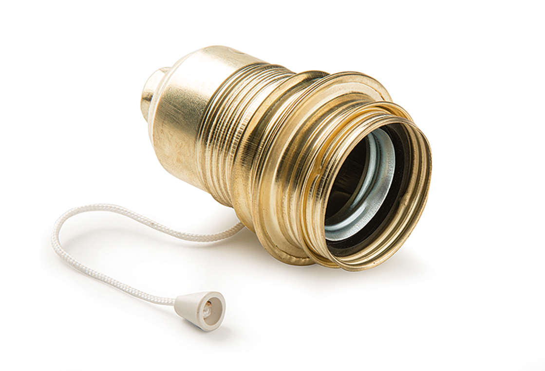 Casquilho metálico com corrente E-27