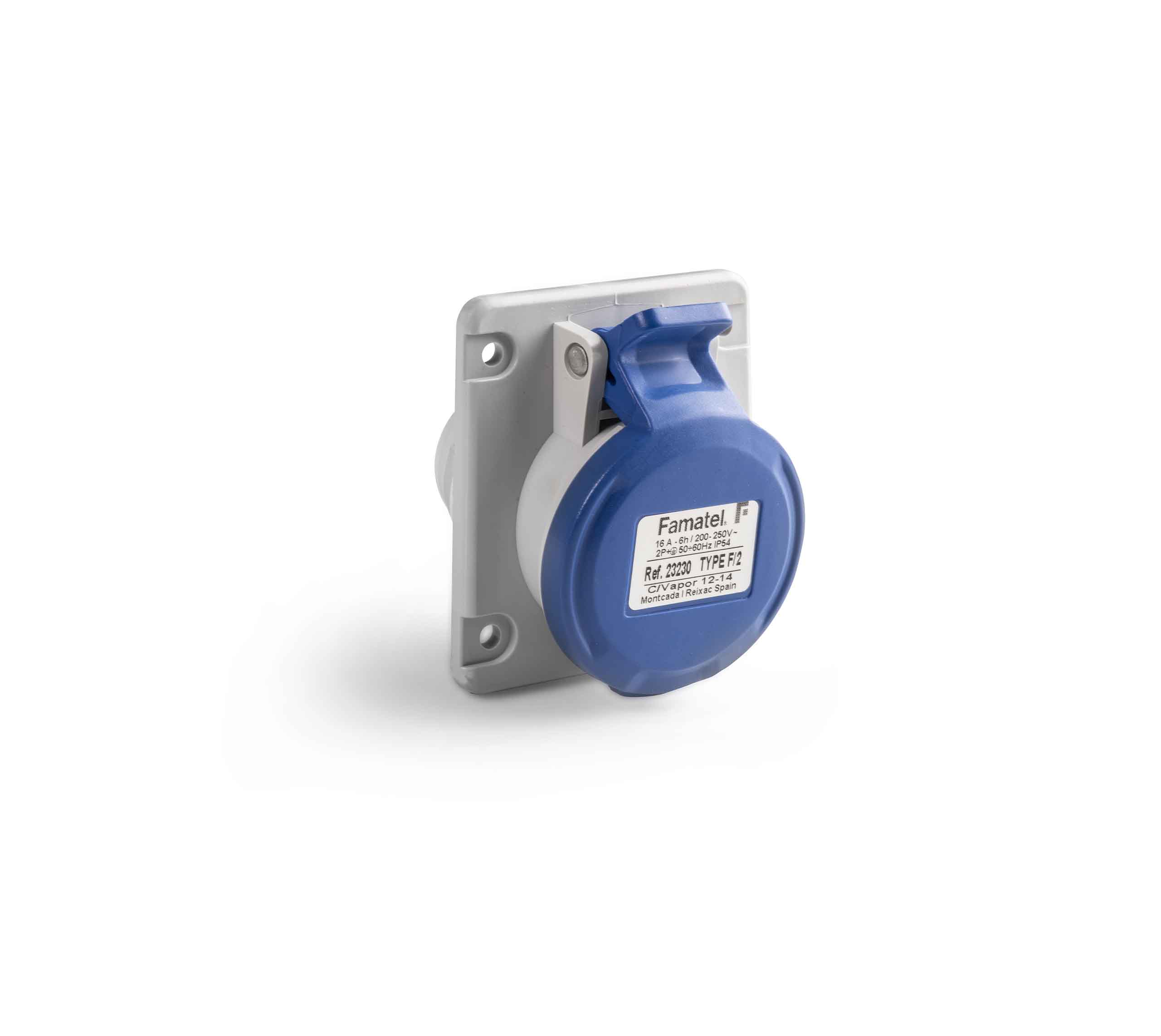 Zásuvky pod omítku 10º 75×85 16A / 80×95 32A IP54