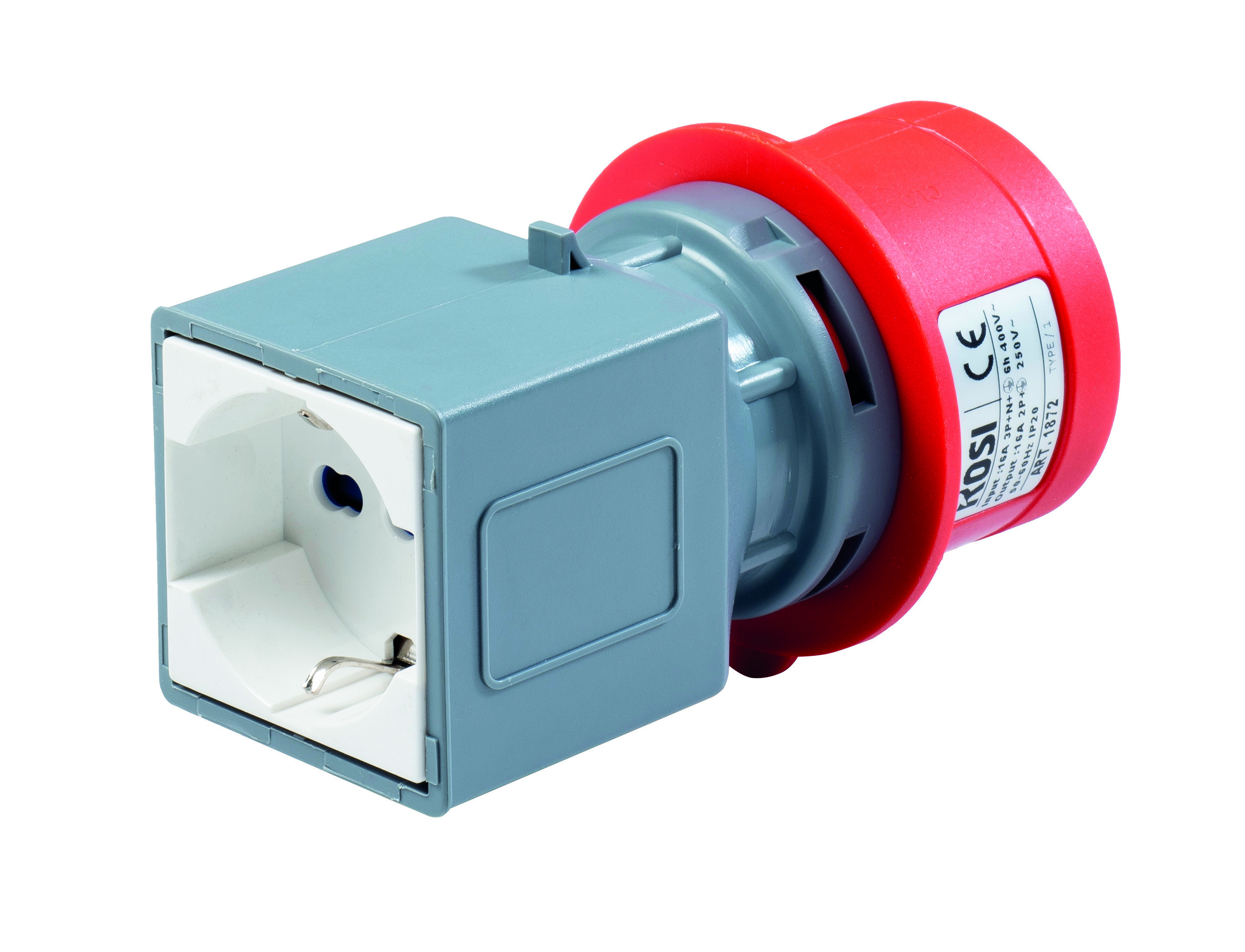 Adaptador de ficha CEE - Tomada Bipasso IP20