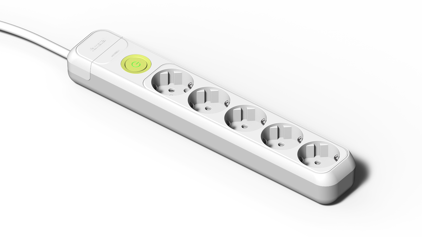 Base 5 sockets 16A and switch + 1.5m m cable