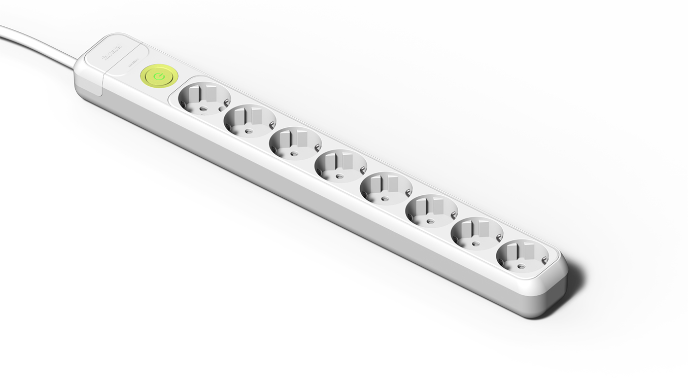 Base 8 sockets 16A and switch + 1.5m m cable