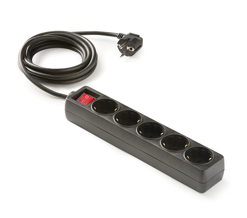 Base 5 sockets 16A and switch + 1.5m cable
