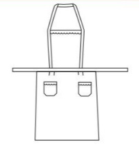 APRON WITH LACE EDGING 80X54 CM (WHITE OR VICHY) 