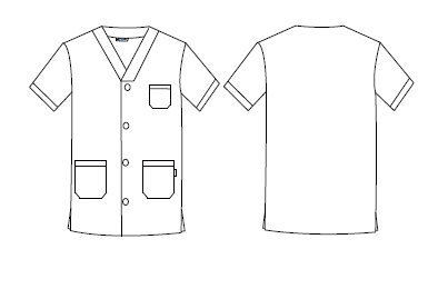 BLUSA SANITARIO SCOLLO A V APERTO BOTTONI COMBINATO
