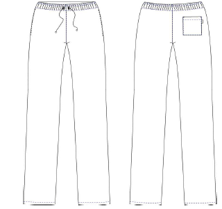 PANTALON UNISEX GOMA+CORDON CUADRO LUTOS BLANCO Y NEGRO
