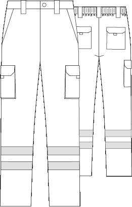 TROUSERS UNISEX MULTIPOCKETS ELASTIC GAMO 2 SASH REFLECT.
