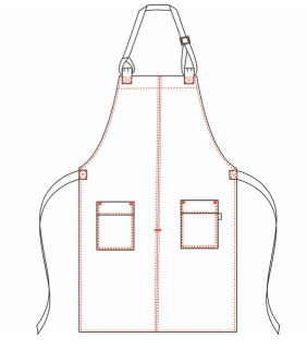 GREMBIULE CON PETTORINA IN CIOCCOLATO 2 COLORI 82X72 CM
