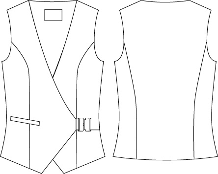 WAISTCOAT WOMAN BUCKLE CHEVIOT
