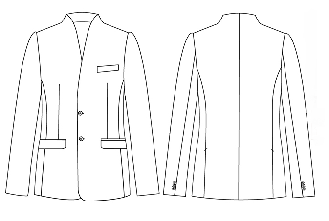 BLAZER MAN 1 BUTTON REVERSE LAPEL TRIVIAL 
