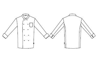 VESTE CUISINE UNISEXE MANCHES LONGUES SERGÉ BLANC
