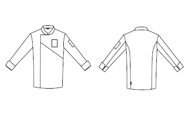 VESTE CUISINE UNISEXE NOIR MANCHES LONGUES BI COLORE
