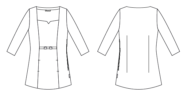 WOMEN'S ASIA DRESS W/ 3/4 LENGTH SLEEVE 