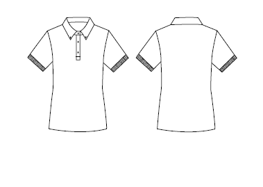 POLO NOIR FEMME MANCHES COURTES COL DE CHEMISE
