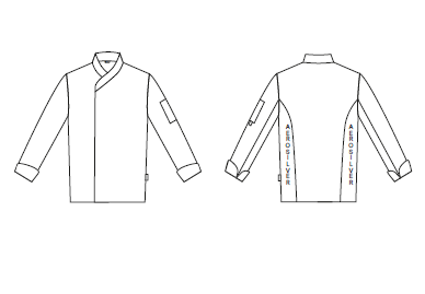 CHAQUETA COCINA UNISEX BERENJENAS
