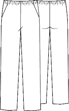 CALÇAS PESSOAL DE SAÚDE SARJA BRANCA BOLS. ELÁSTICO INTEIRA
