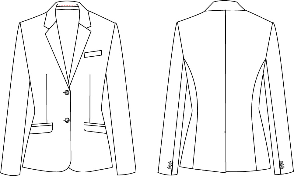 BLAZER WOMAN 2 BUTTONS CHEVIOT