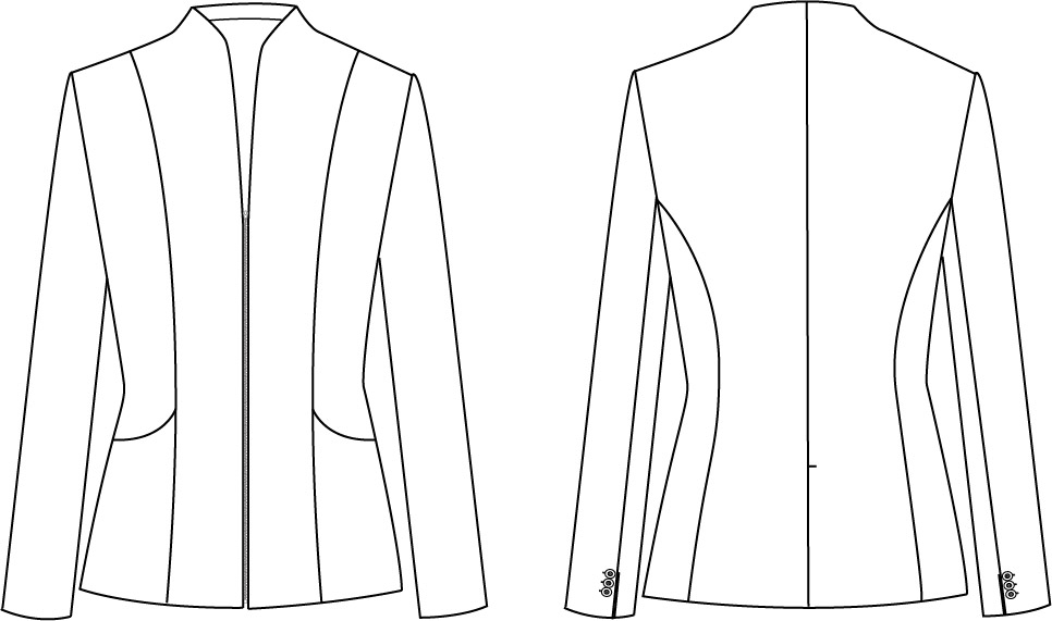 BLAZER WOMAN WITH ZIPPER AND CHIMNEY NECK TRIVIAL
