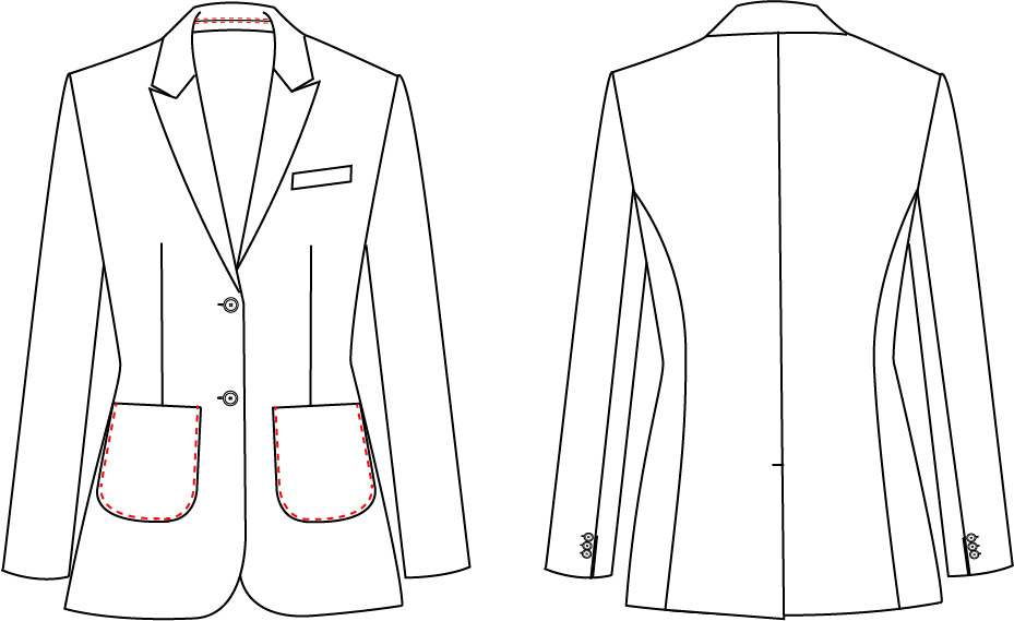 AMERICANA MUJER 2 BOTONES WELFARE