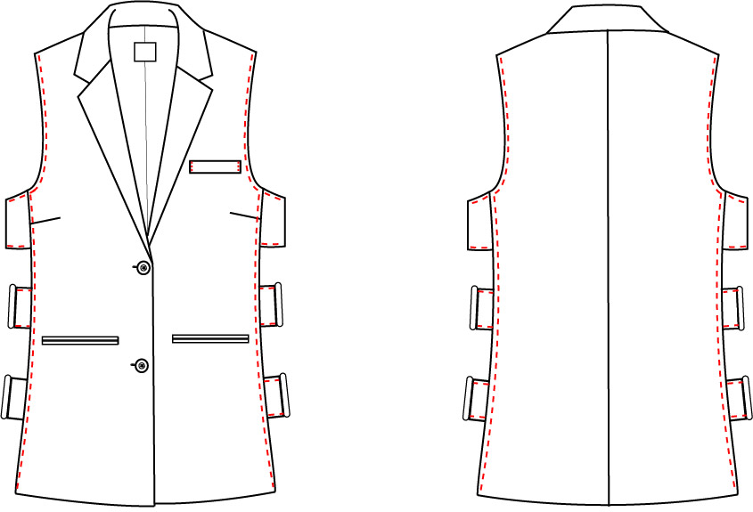 CHALECO LEVITA MUJER HEBILLAS LATERALES