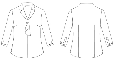 WOMEN'S FLAVIA LAPEL COLLAR BLOUSE WITH BOW
