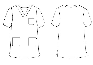 BLUSA PESSOAL DE SAÚDE UNISSEXO BICO SARJA BRANCA
