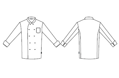 JACKET KITCHEN UNISEX L/SLEEVED TWILL WHITE L/SLEEVED
