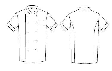 CHAQUETA COCINA UNISEX M/C BLANCA VIVO COLOR