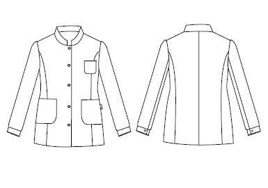 BLOUSE WOMAN GRANDAD COLLAR L/SLEEVED MIX