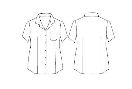 BLUSA CAMARERA ENTALLADA M/CORTA