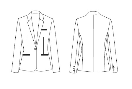 AMERICANA MUJER 1 BOTON TECNO