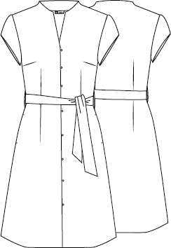 X.LINEN VIVAZ LINED BUTTON UP DRESS
