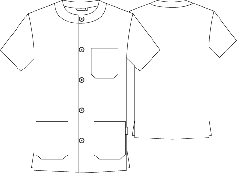 BLOUSE SANITARY UNISEX BUTTON TWILL WHITE