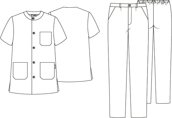 SET UNISEX ABBOTTONATO TWILL COLORI
