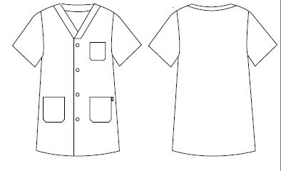 BLUSA SANITARIO UNISEX PICO BOTONES