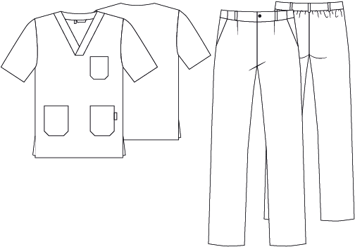 SCRUB SUIT UNISEX V-NECK TWILL WHITE
