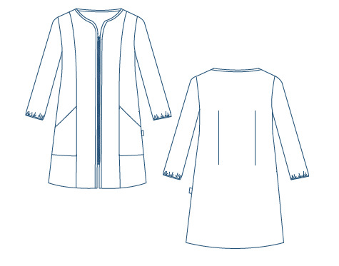 SCRUB COAT WOMAN WITH ZIP RAINBOW CHEESECLOTH ANTIBACTERIAL 
