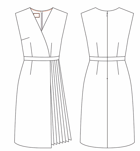 ROBE AVEC PLIS FEMME CHEVIOT
