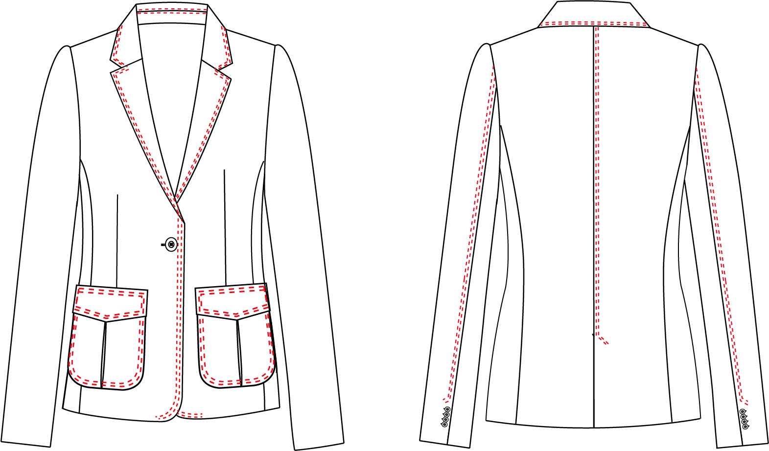 AMERICANA MUJER 1 BOTON TRENDER