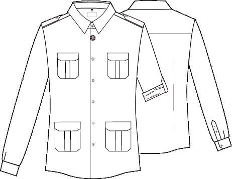 UNISEX MICHELE ROLL UP SLEEVE SLIM FIT SHIRT
