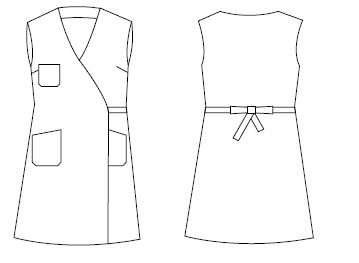 SCRUB COAT WOMAN CROSSOVER SLEEVELESS
