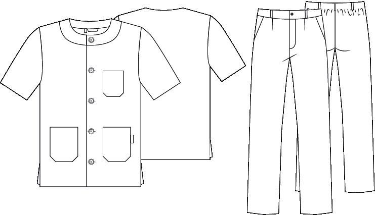 ENSEMBLE MÉDICAL UNISEXE BOUTONNÉE SERGÉ BLANC
