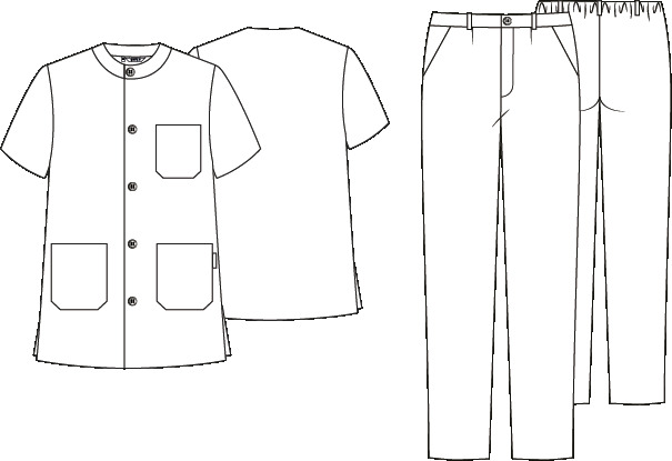 SCRUB SUIT UNISEX BUTTON UP TWILL COLOURS
