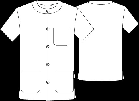 BLUSA SANITARIO UNISEX ABOTONADA VICHY COMBINADA