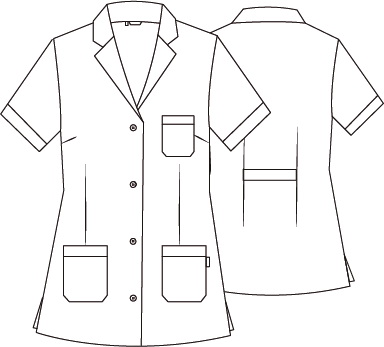 SCRUB COAT WOMAN SHORT VICHY S/S MIX
