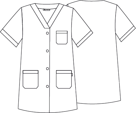 BLOUSE SANITARY UNISEX V-NECK OPEN VICHY MIX

