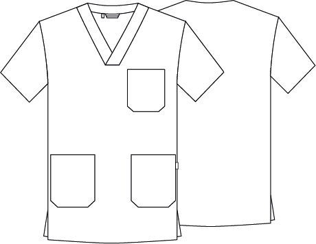 BLUSA SANITARIO UNISEX PICO VICHY COMBINADA