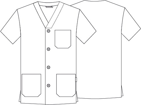 BLUSA SANITARIO UNISEX PICO BOTONES