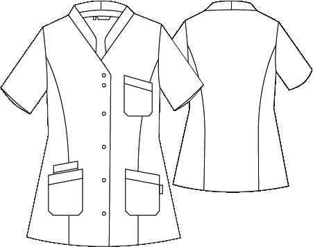 SCRUB COAT WOMAN OPORTO W/POPPERS WHITE
