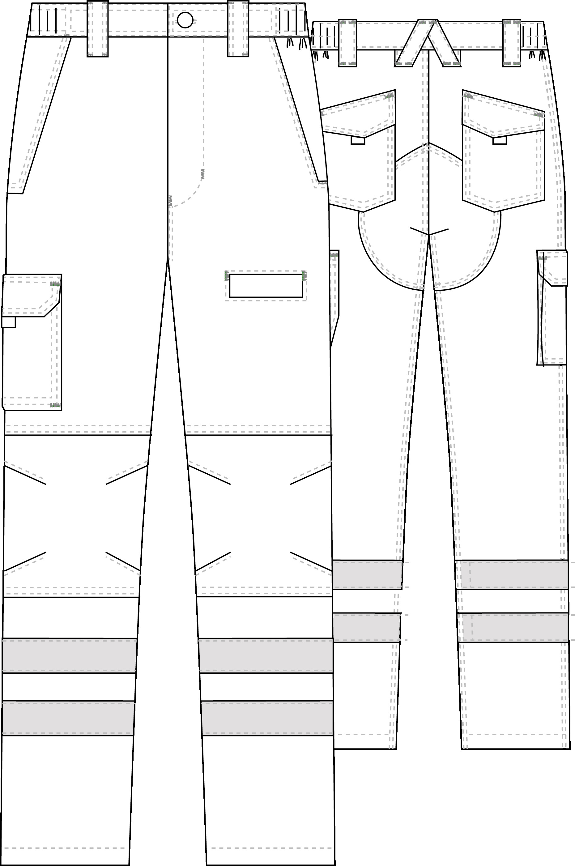 PANTALON UNISEX MULTIBOLSILLOS ELASTICO ARCE 2 BANDAS REFLECTANTES